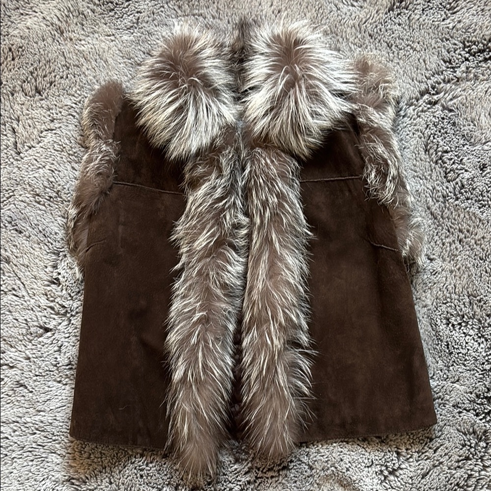 Tyler Boe Fur-Trimmed Leather Vest